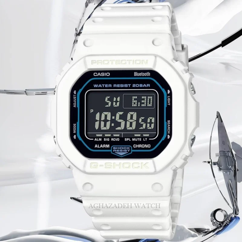 ساعت مردانه جیشاک کاسیو سفید G-SHOCK CASIO DW-B5600SF-7DR