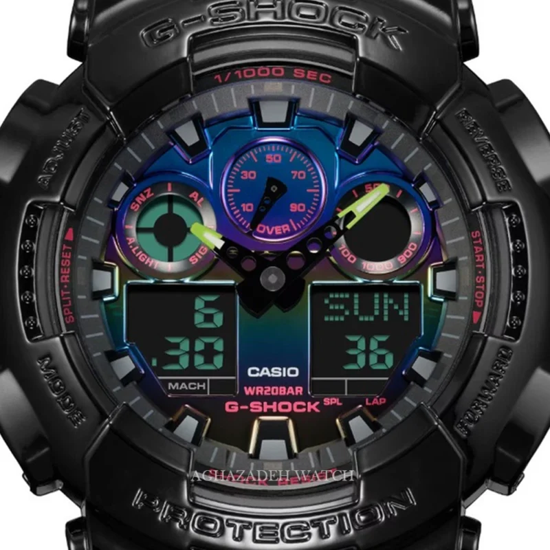 ساعت مردانه جیشاک بلک G-SHOCK CASIO GA-100RGB-1ADR