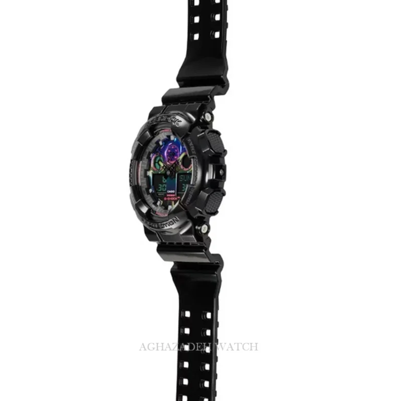 ساعت مردانه جیشاک بلک G-SHOCK CASIO GA-100RGB-1ADR