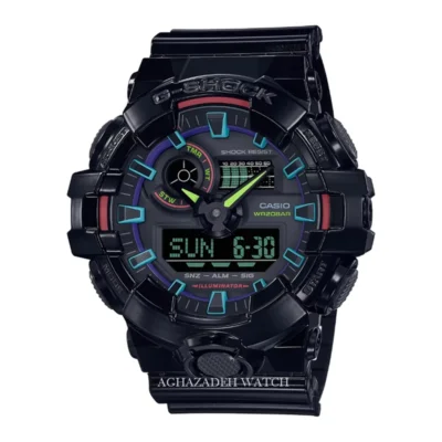 ساعت جی شاک مشکی مردانه G-SHOCK CASIO GA-700RGB-1ADR