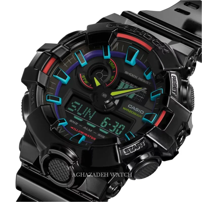 ساعت جی شاک مشکی مردانه G-SHOCK CASIO GA-700RGB-1ADR