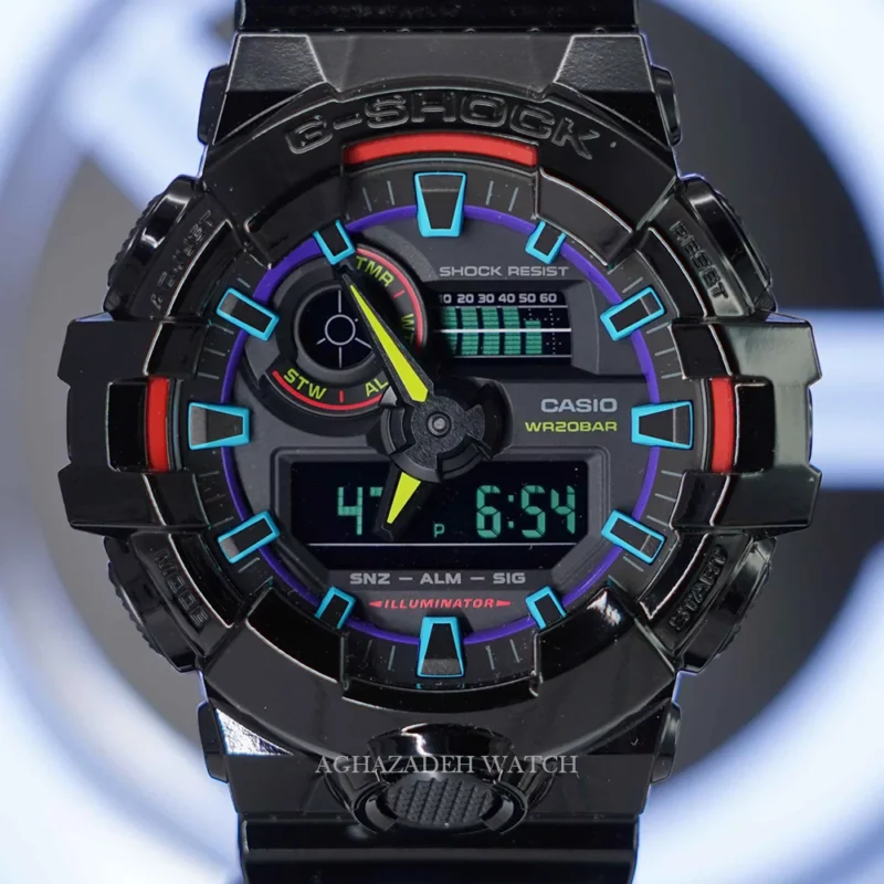 ساعت جی شاک مشکی مردانه G-SHOCK CASIO GA-700RGB-1ADR