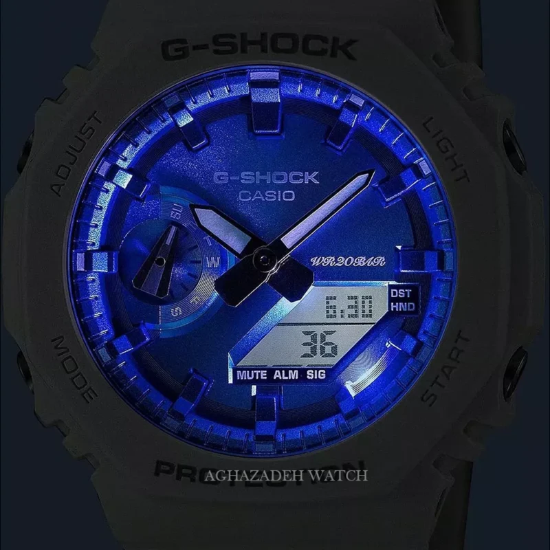 ساعت جی شاک سفید مردانه کاسیو G-SHOCK CASIO GA-2100WS-7ADR